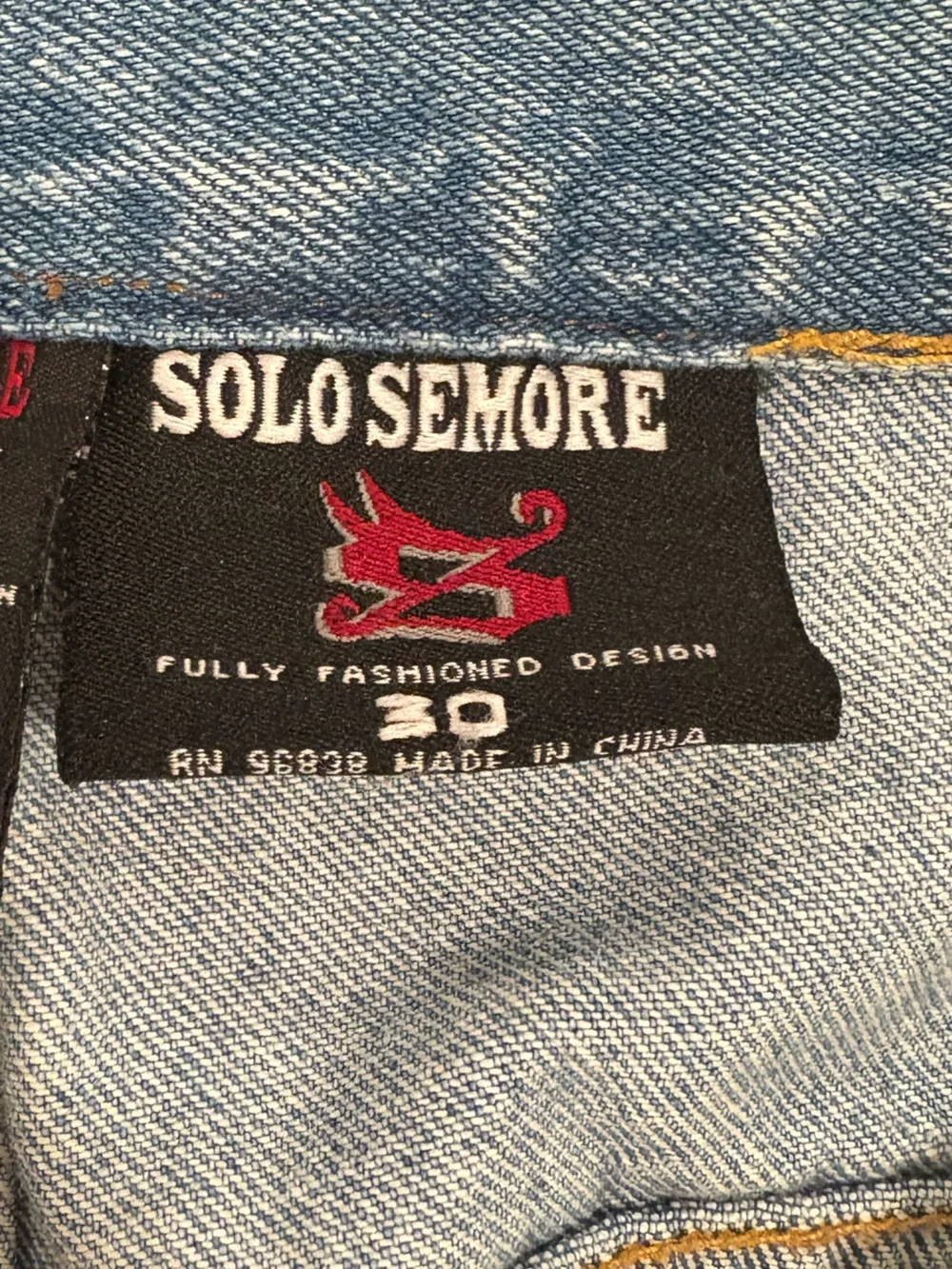 Solo Semore Dragon Embroidered Baggy Jeans Size